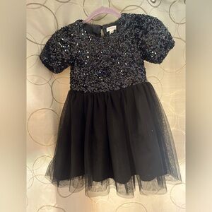 Cat & Jack girls black sequin ruffle dress